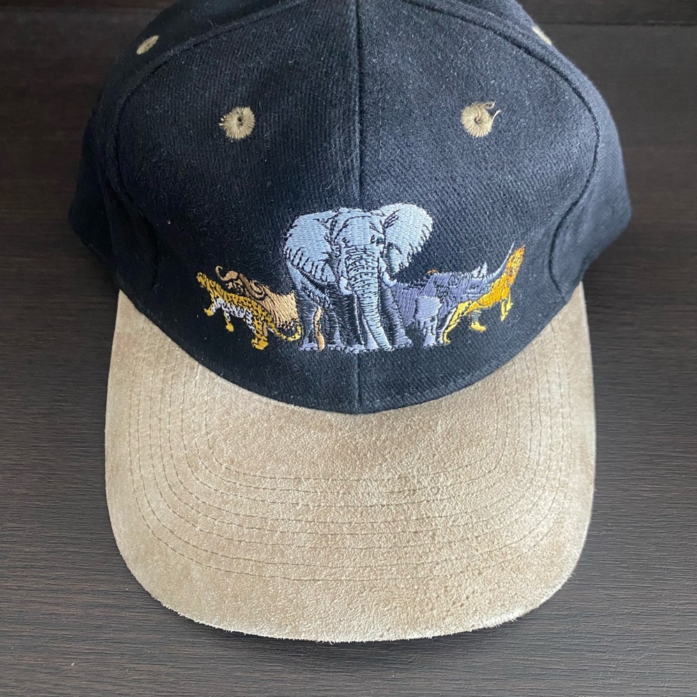 Black & Tan Suede-Billed “Out of Africa” Hat